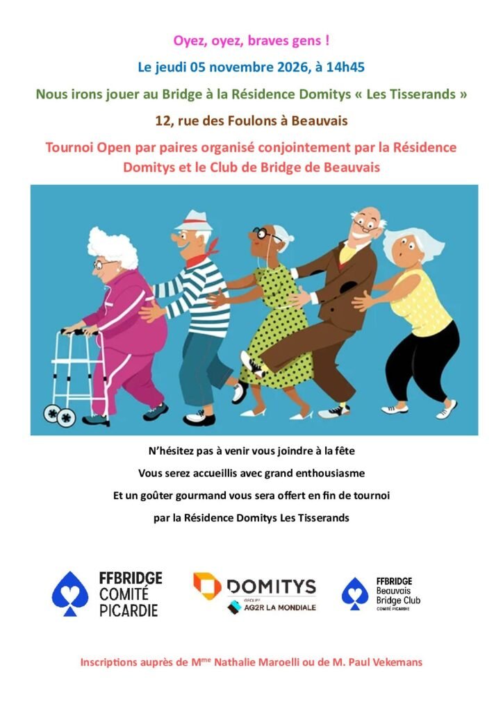 Affiche du tournoi du jeudi 5 novembre 2026 à la Résidence Domitys Les Tisserands, Beauvais